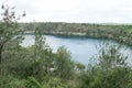 Mount GambierÃ¢â¬â¢s Blue Lake is a volcanic crater and is a source Royalty Free Stock Photo